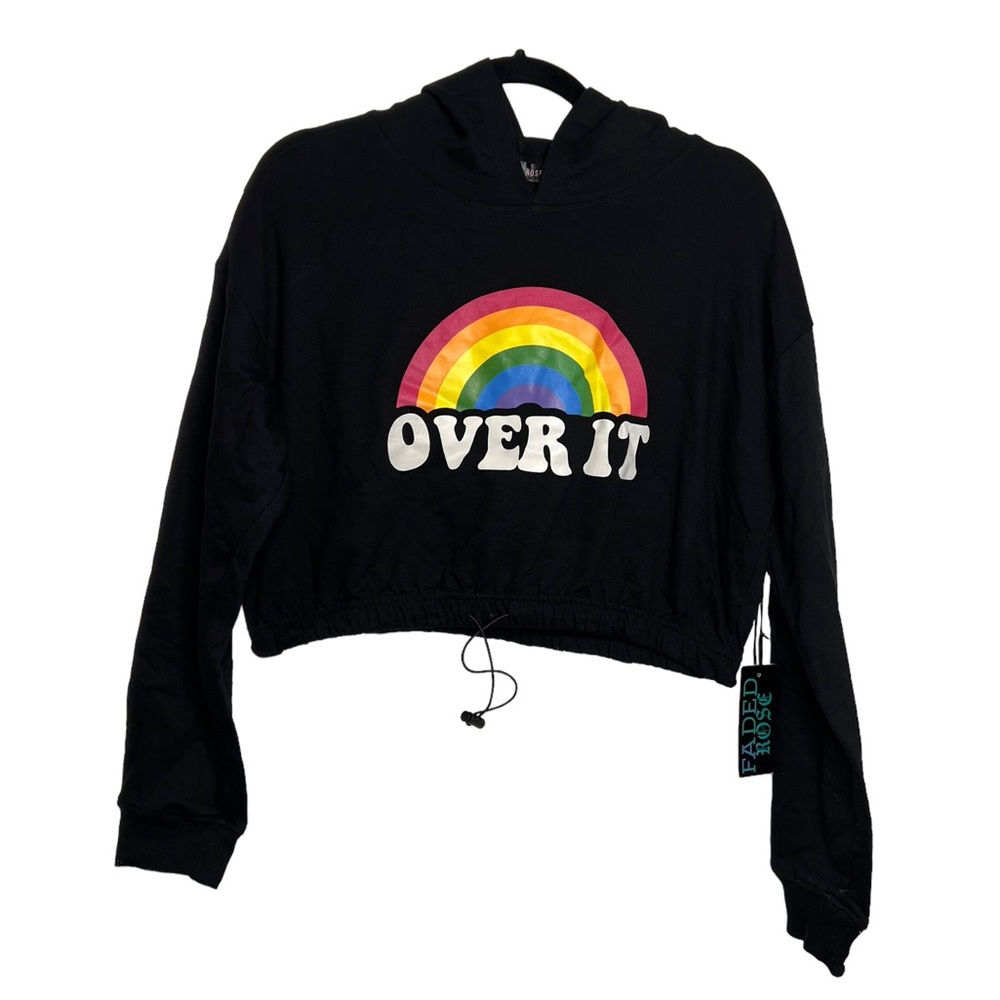 cropped hoodie with rainbow